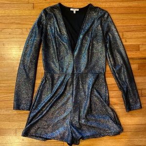 Medium Charlotte Russe multicolor sparkle long-sleeved romper